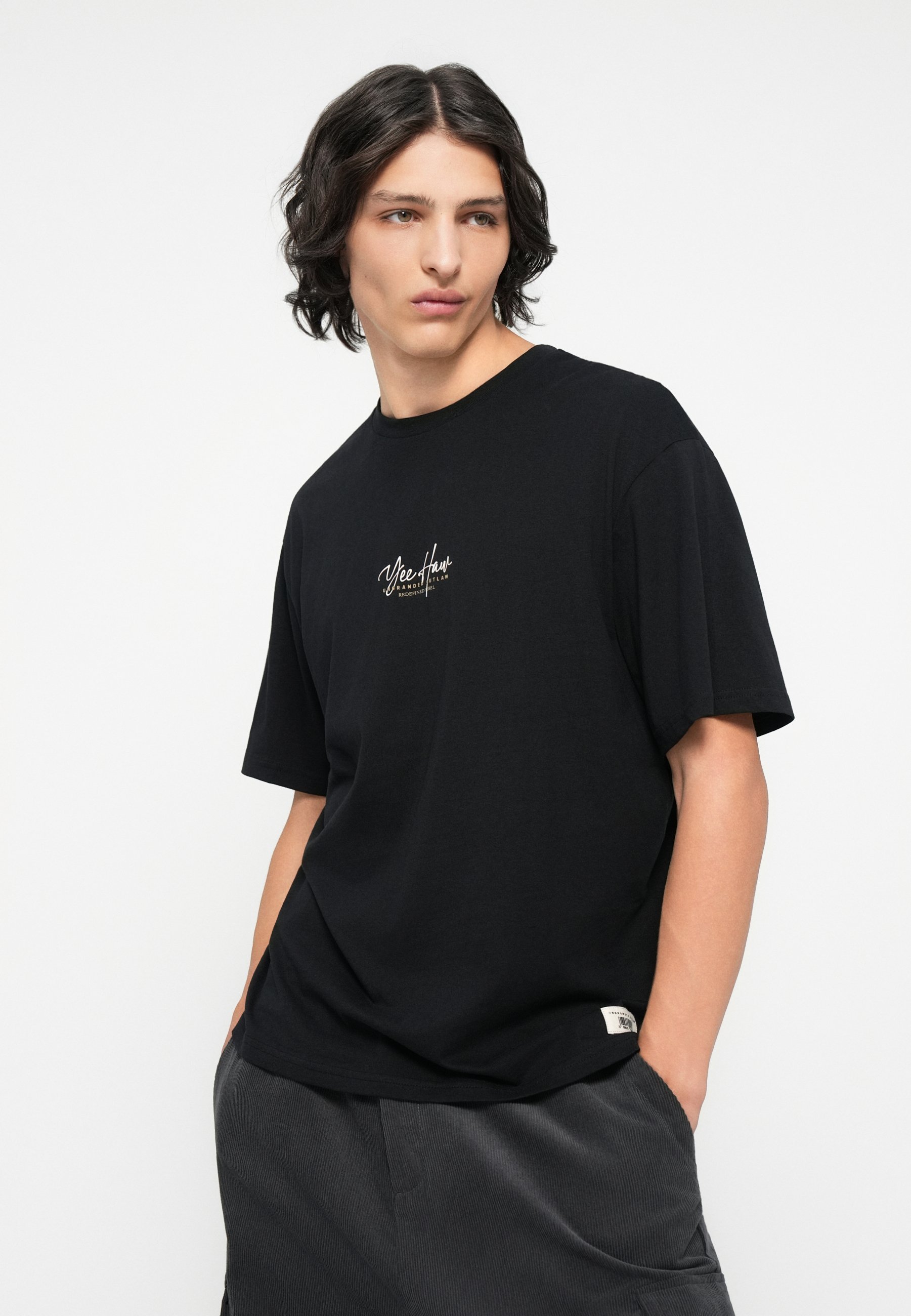 T-shirt JENSEN Redefined Rebel coupe carrée - Imprimé - Noir