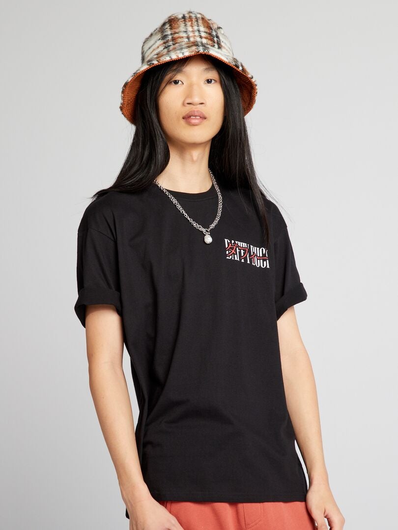 Camiseta Looney Tunes Oversized com Gola Redonda - Preta