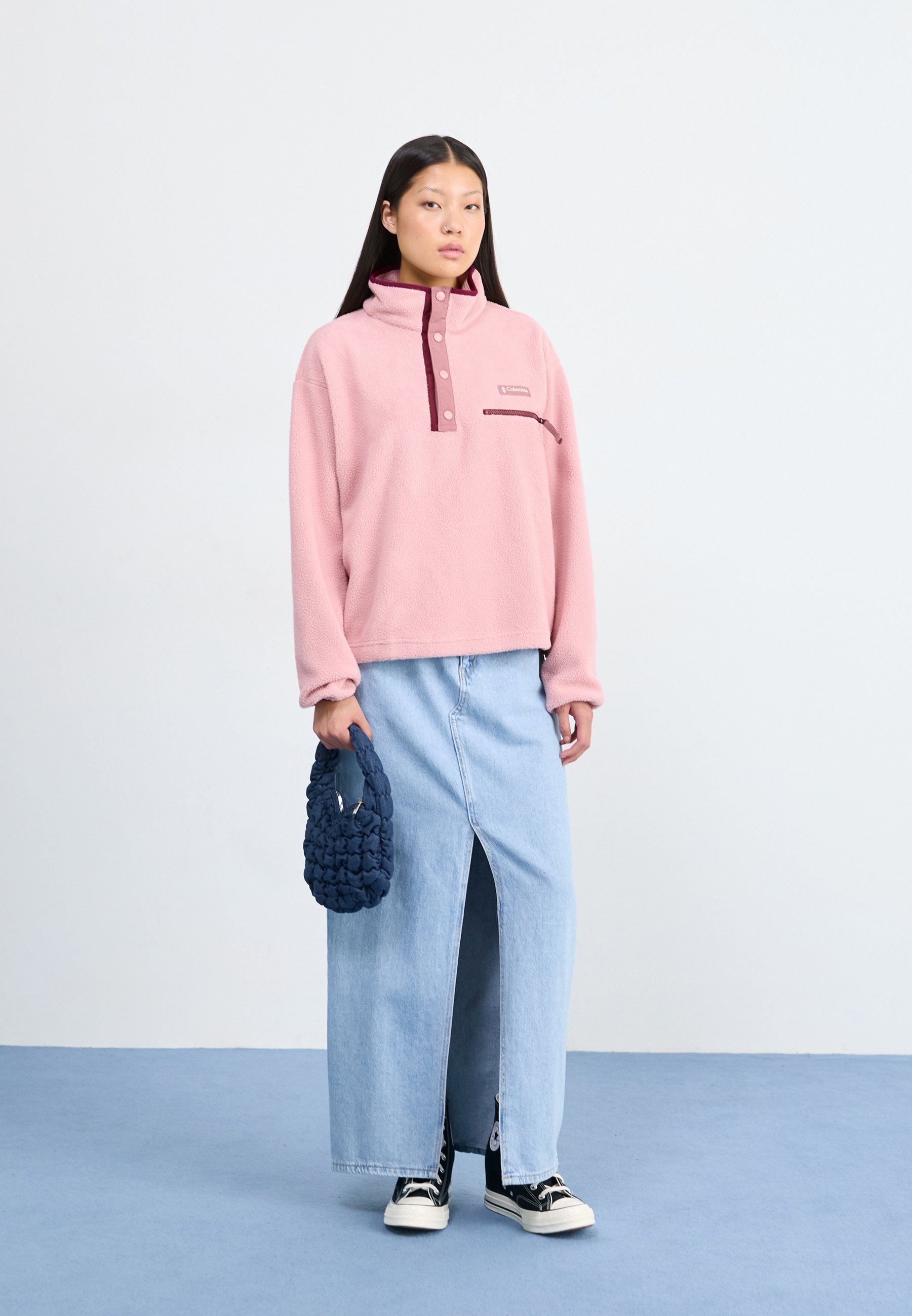 Columbia HELVETIA™ II CROPPED HALF SNAP - Fleece trui - eraser pink/fig/rich wine