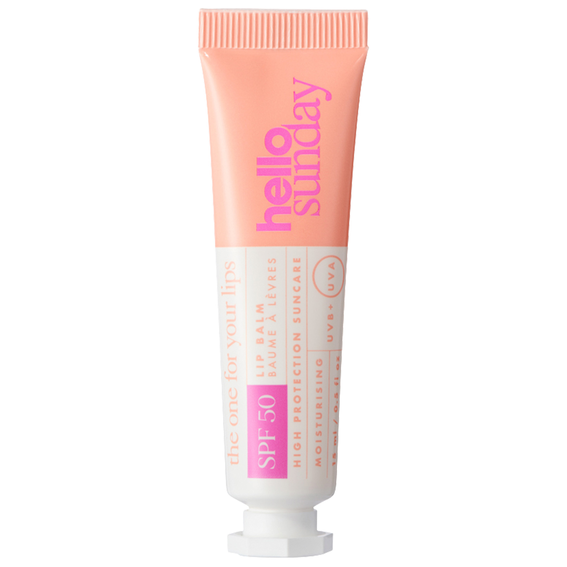 Balsam de buze transparent, fără parfum, SPF50, ideal pentru buzele tale - The One For Your Lips, 15 ml - Hello Sunday