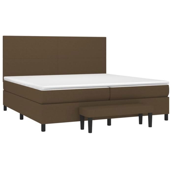 Base de cama tapizada con colchón y sobrecolchón, marrón oscuro, 200x200 cm - MOTHINESSTO LY3208