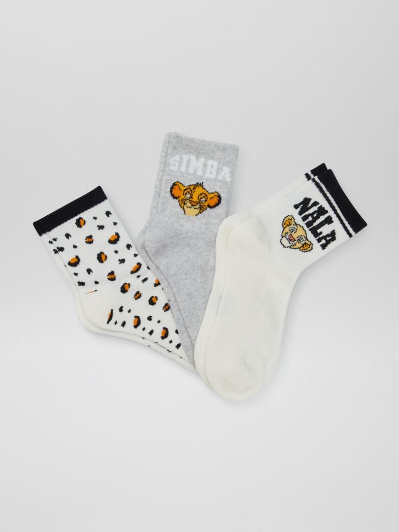 Conjunto de 3 pares de meias estampadas 