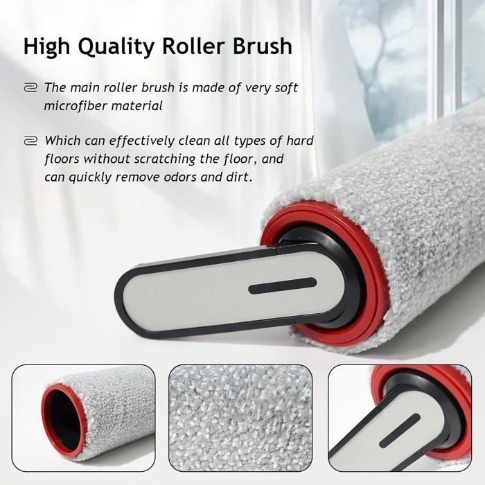 Brosse à rouleau + filtre accessoires pour Mova M10 aspirateur sec et humide pièces de rechange, 2 rouleaux de brosse + 2 filtres