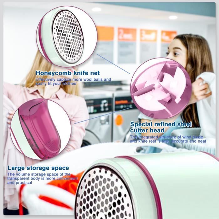 THOTCOC Rimuovi pelucchi - Ricaricabile tramite USB - Rosa