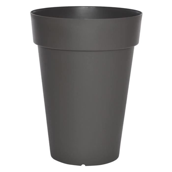 Vaso de flores - RIVIERA - Soleilla Redondo - Ø 39 x A 52 cm - Cinza brilhante