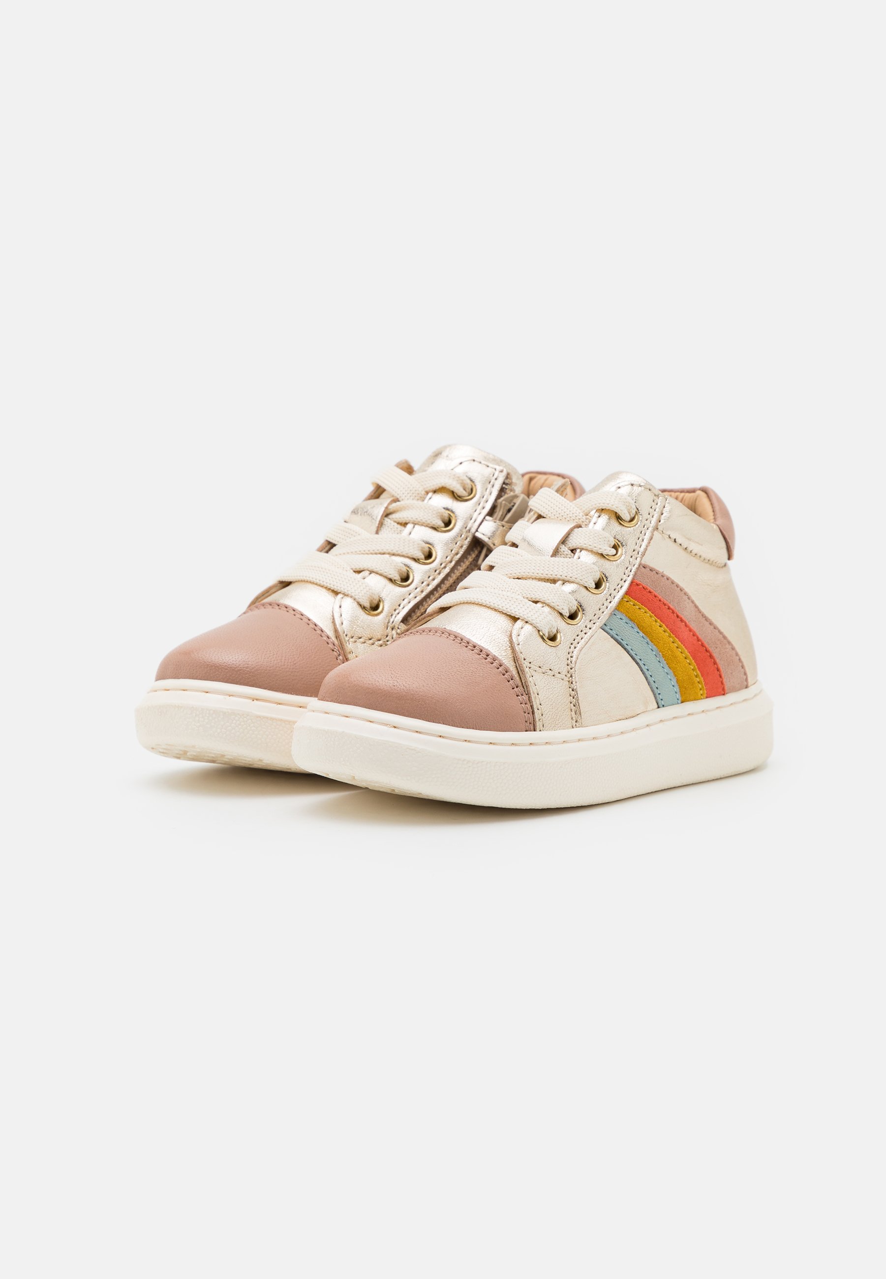 Friboo USNJE - Visoki športni copati - zlate barve