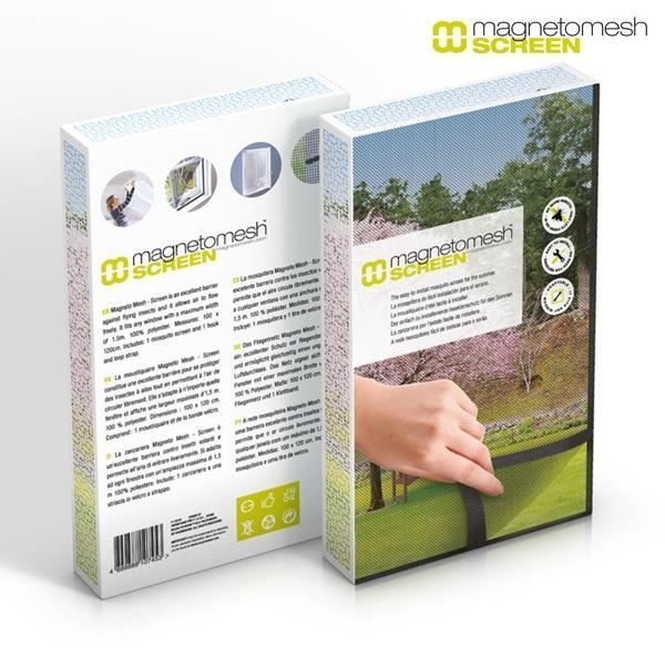 Moustiquaire - Magneto - Noir - Fixation auto agrippante - Magnétique - Anti insectes