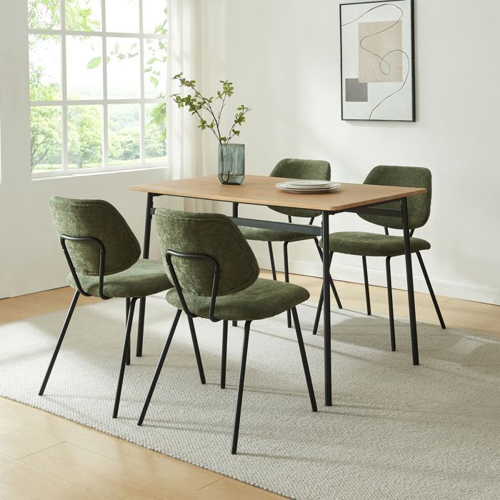 Juego de 2 sillas de comedor Köma de color verde oscuro