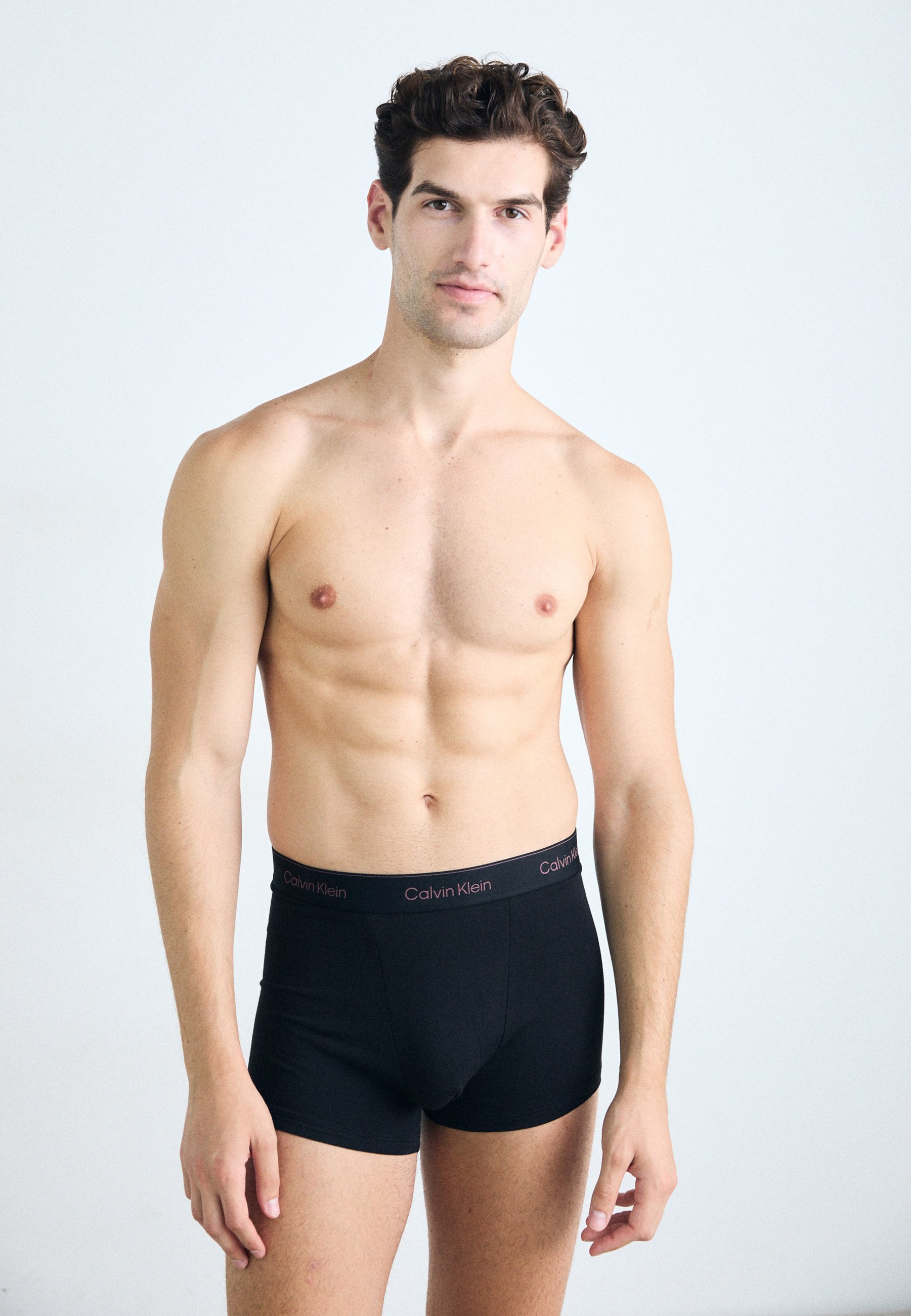 Slip Calvin Klein RELAXED FIT TRUNK PACK 3 ICON COTTON STRETCH - Pantaloni - cap rose/grey heather/antique moss