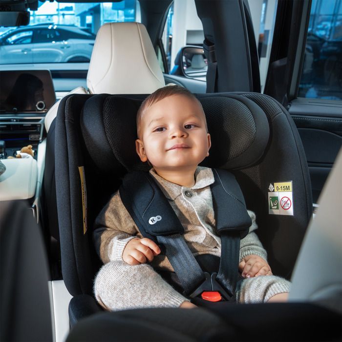 Silla de coche Kinderkraft I-360 2 PLUS 4 en 1 i-Size de 40 a 150 cm, asiento giratorio 360°, ISOFIX, convertible desde el nacimiento hasta los 12 años, verde