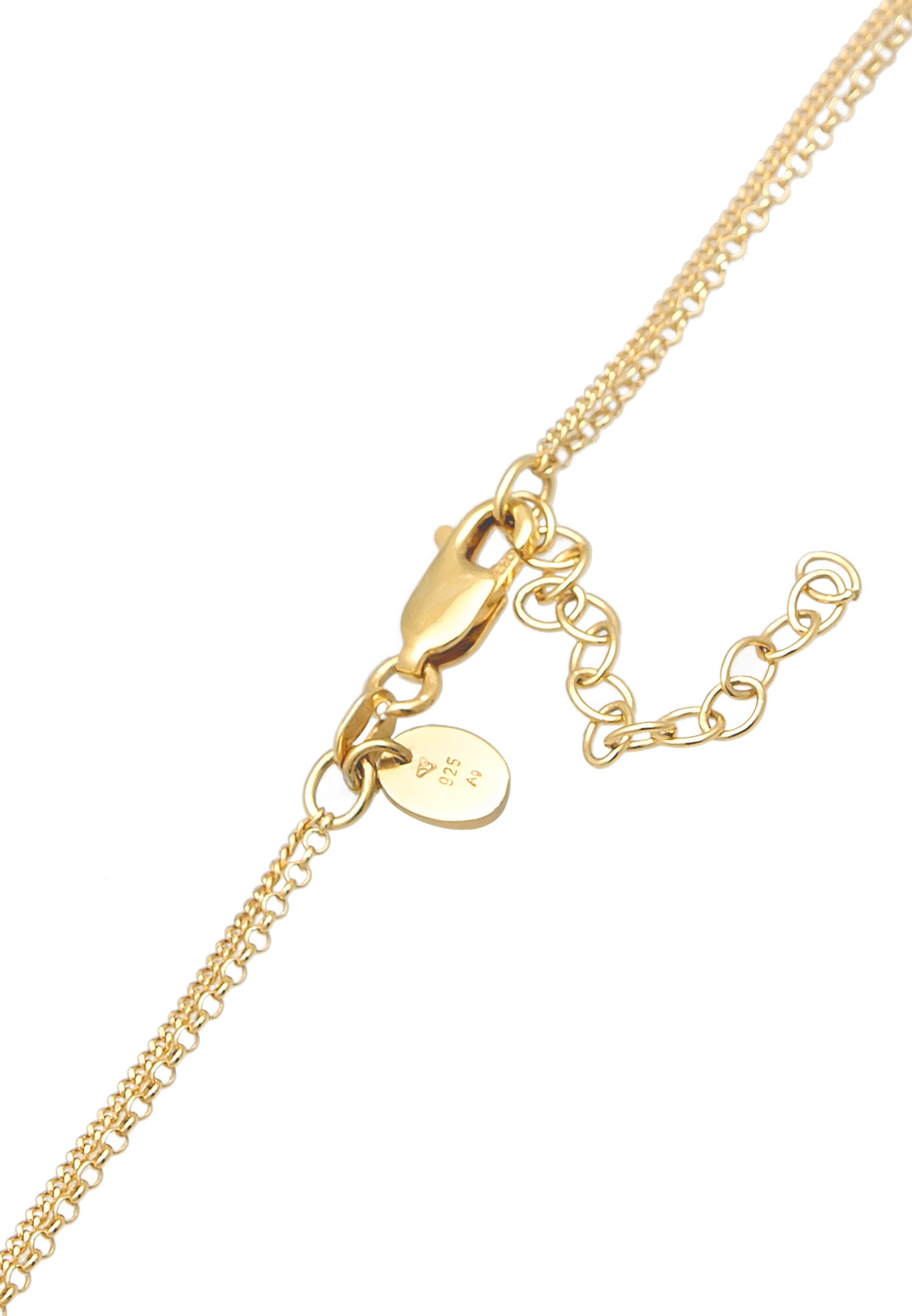 Elli PREMIUM Femmes Choker Coin Pendentif Couche avec Perles de Culture d'Eau Douce en argent sterling 925 plaqué or