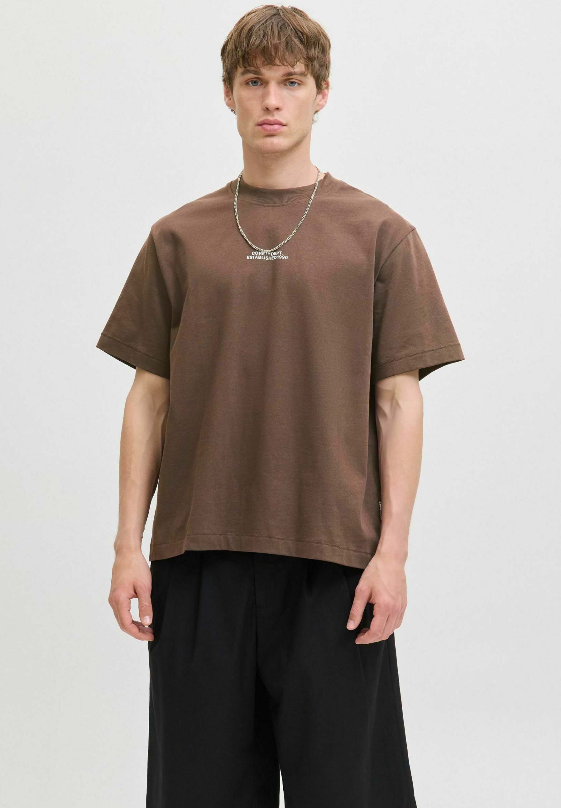 Jack & Jones T-shirt met print - zeehondenbruin