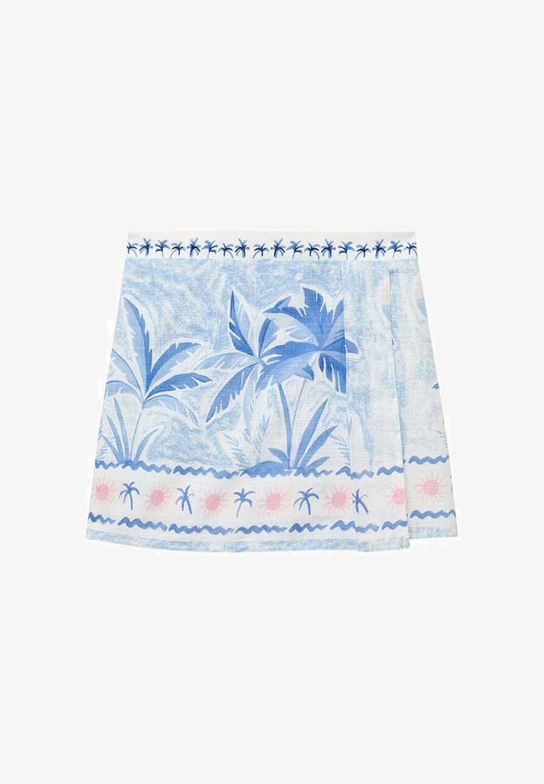 Mango Kids MET PALMBOMENPRINT - Wikkelrok - donkerblauw