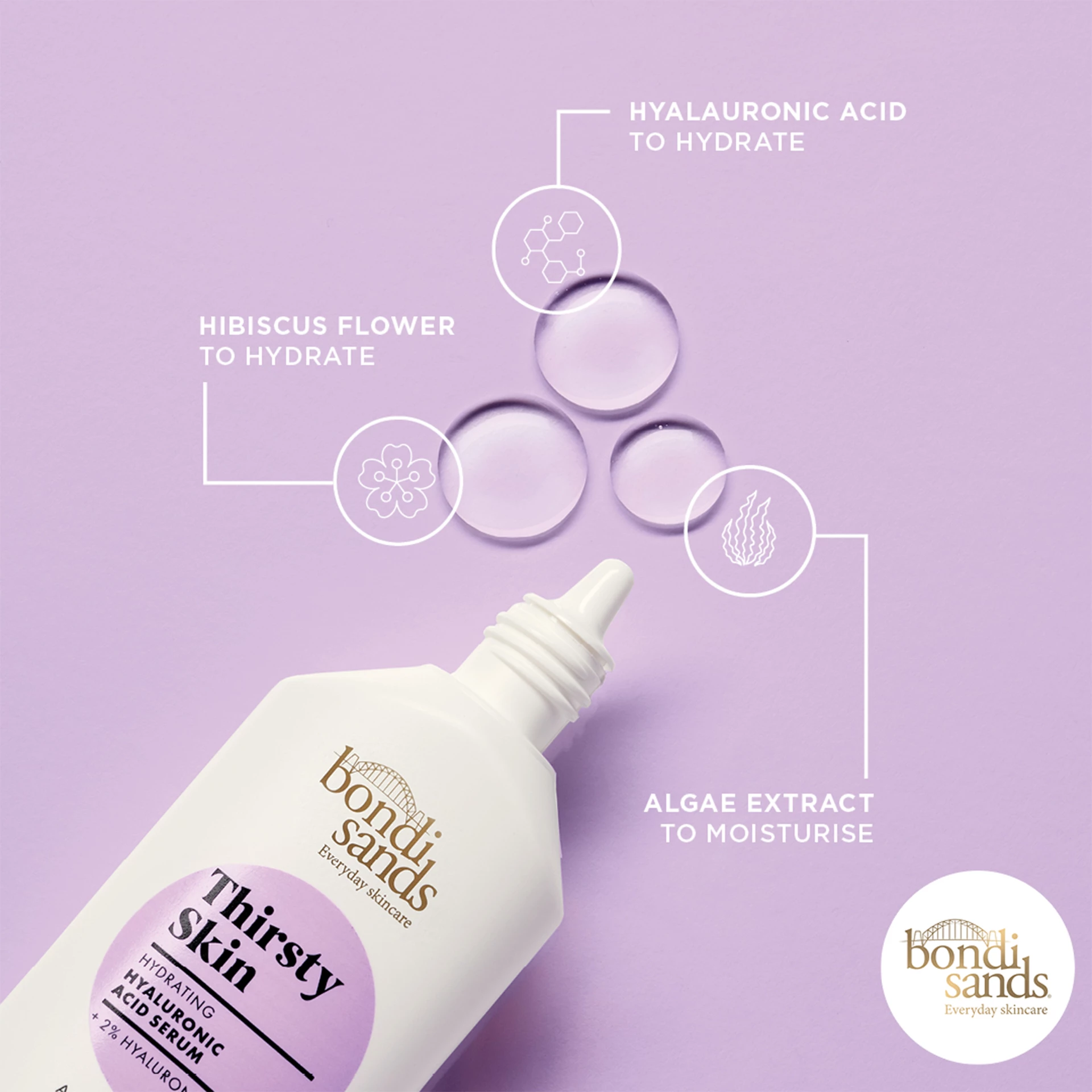 Szomjas Bőr Hialuronsav Szérum 30 ml - Bondi Sands