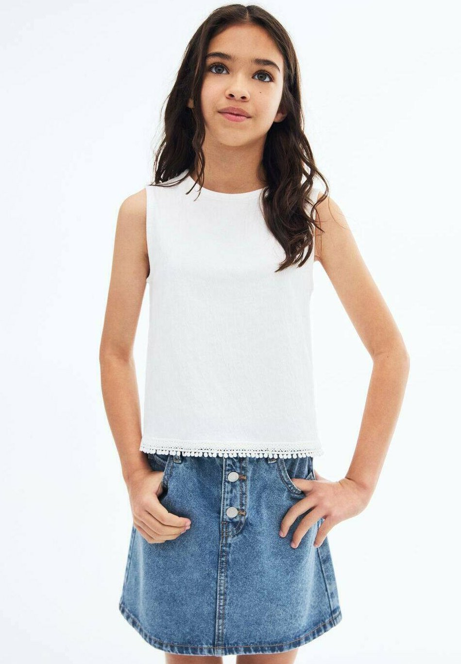 Mango Kids KID TEEN - Jupe trapèze - bleue