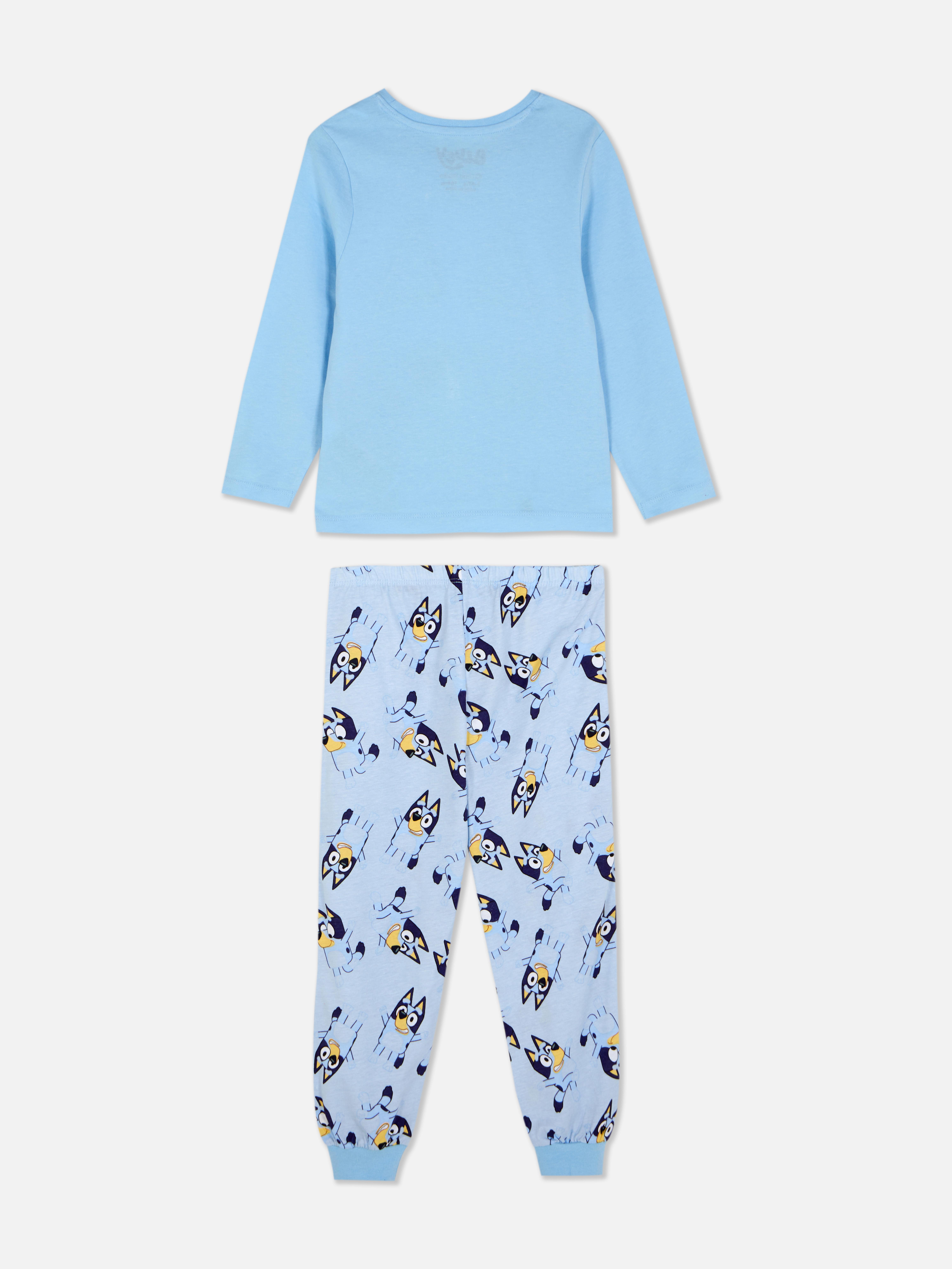 Bluey-Schlafanzug (lange Hose) Ein Schlafanzug mit T-Shirt und Hose im Bluey-Design