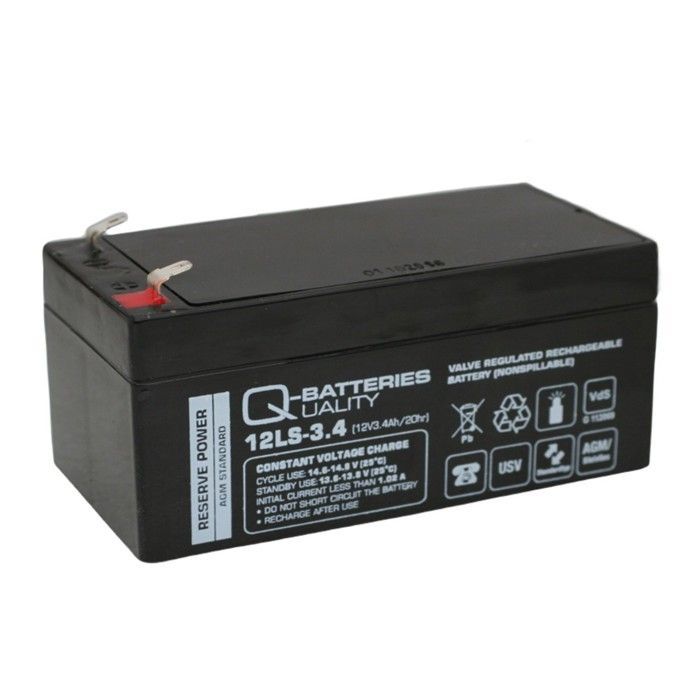 Q-Batteries 12LS-3.4 Batterie VRLA AGM à cycle profond 12 V 3,4 Ah avec VdS