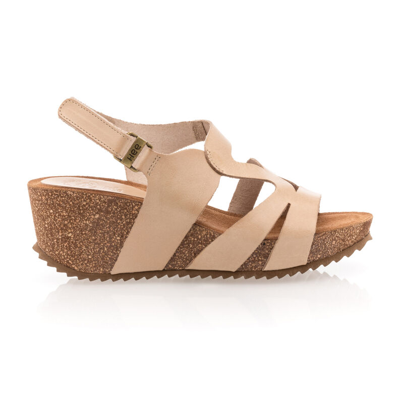 Beige sandaler / sko med åpen tå til dame