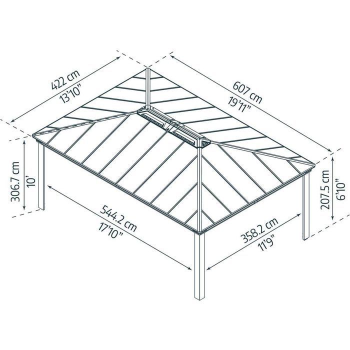 Carport en aluminium et polycarbonate Colorado double