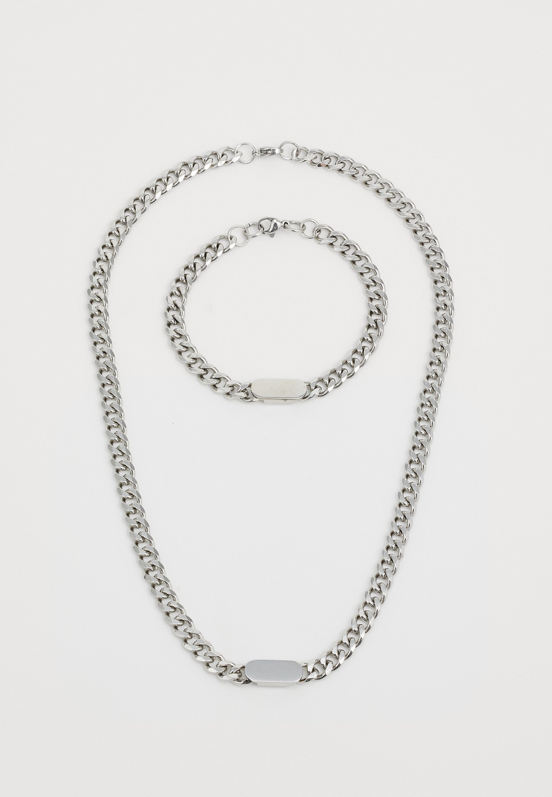 Icon Brand armband en ketting combiset unisex - Ketting - zilverkleurig