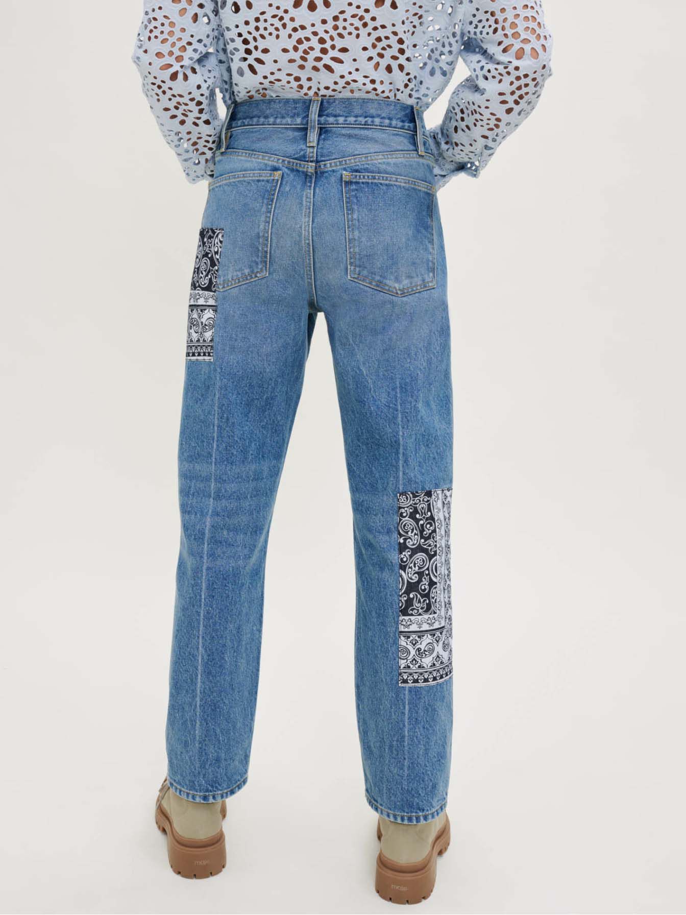 Spijkerbroek met patches - Blauw