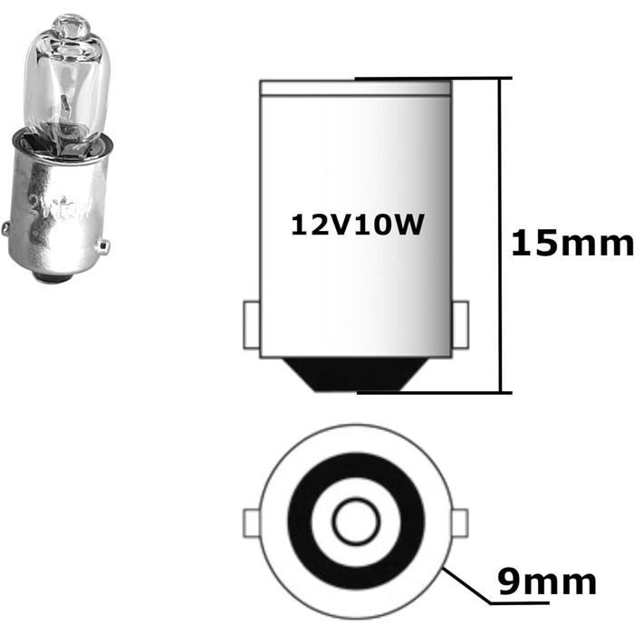 cyclingcolors 2x Glühbirne 12V 23W BA9S transparent für Auto, Motorrad, Roller