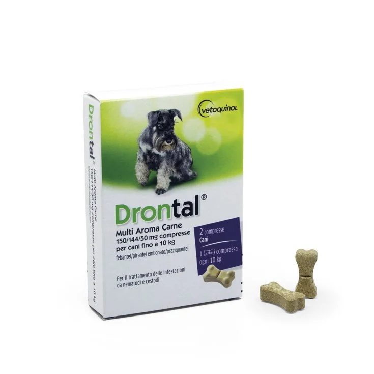DRONTAL Comprimés Drontal Multi Arôme Viande 150/144/50 mg pour chiens jusqu'à 10 kg