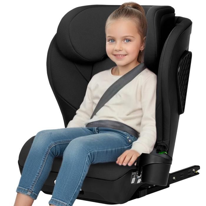 Silla de coche LIONELO Neal i-Size 100-150cm - ISOFIX - Portavasos - Asiento ancho - Reclinable - Grupo 2/3 - Negra