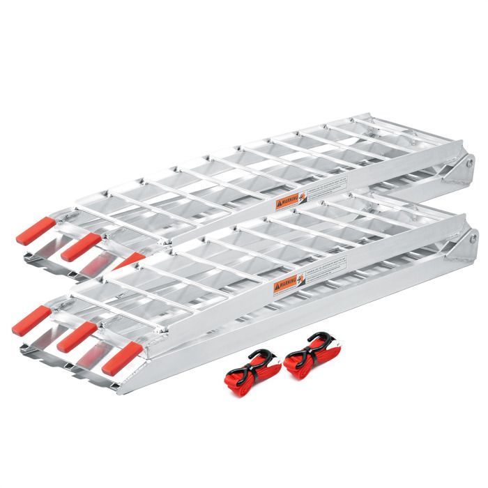2x Rampe de chargement Moto ATV Pliable Aluminium Rail d'accès Pieds 226cm longueur jusqu'à 1360kg - 30223