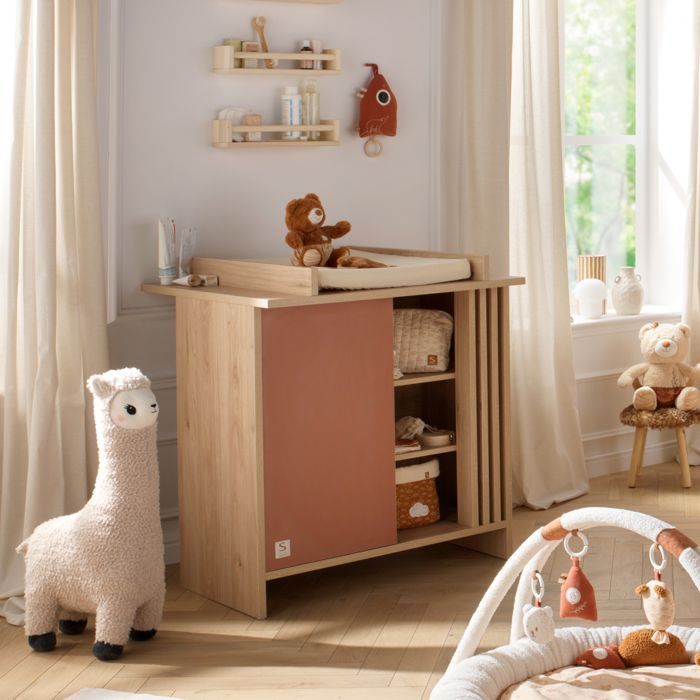 Juego completo de dormitorio para bebé, cuna y cambiador con separador - TOKIO