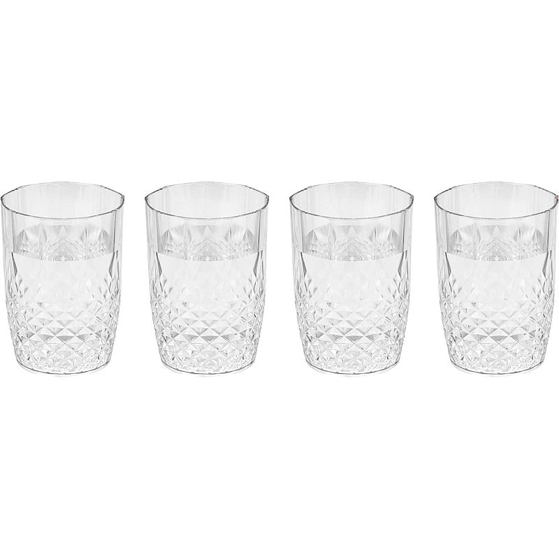 Cuisine Wassergläser, 4er-Pack, 45 cl, kristallklar, Kunststoff