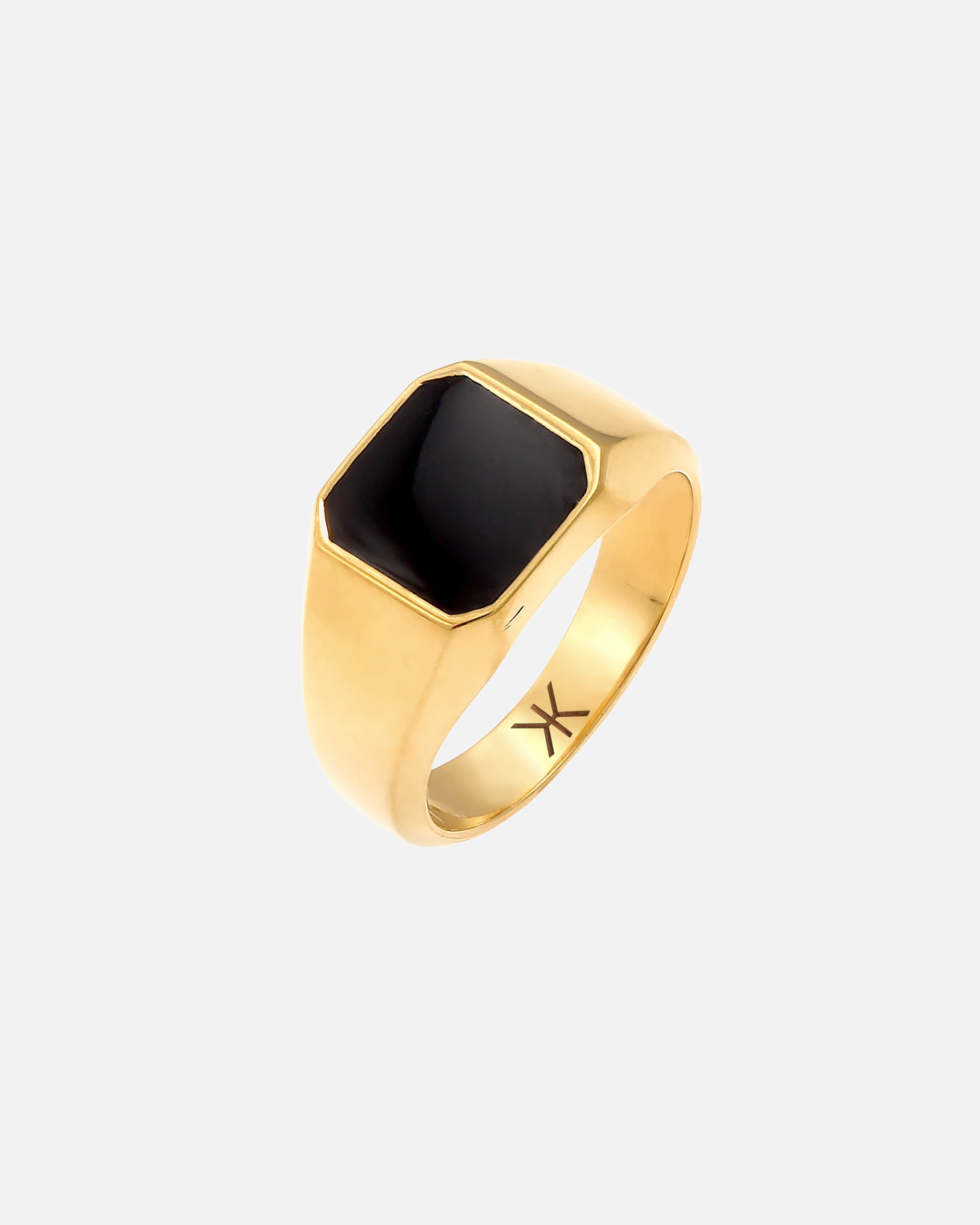 KUZZOI Bague homme en émail noir tendance de base en argent sterling 925
