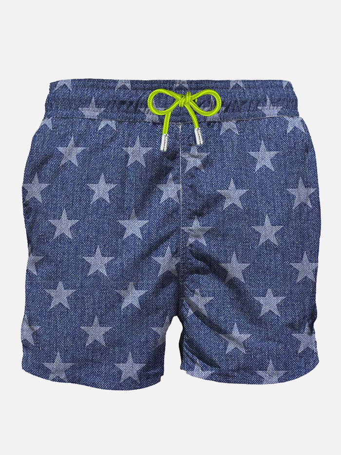 Middellange bikini met blauwe sterren