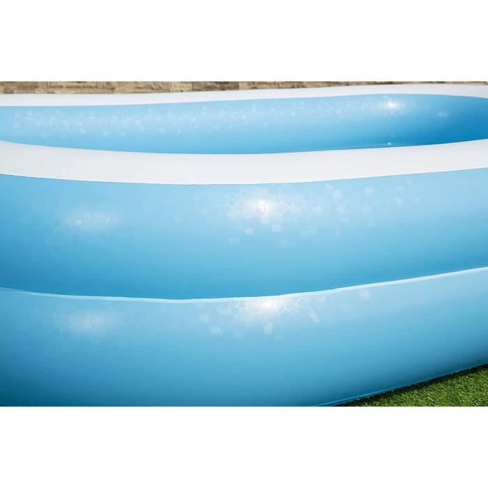Rechthoekig opblaasbaar zwembad van Bestway, 262 x 175 x 51 cm - Blauw en wit - Voor kinderen - Geschikt voor buiten