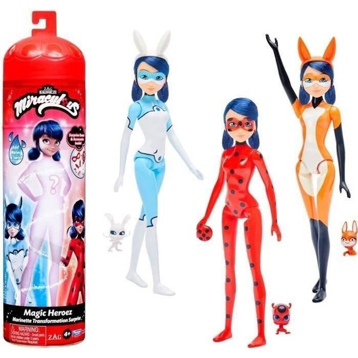 Muñeca Marinette de Miraculous Ladybug que cambia de color, 26 cm - BANDAI