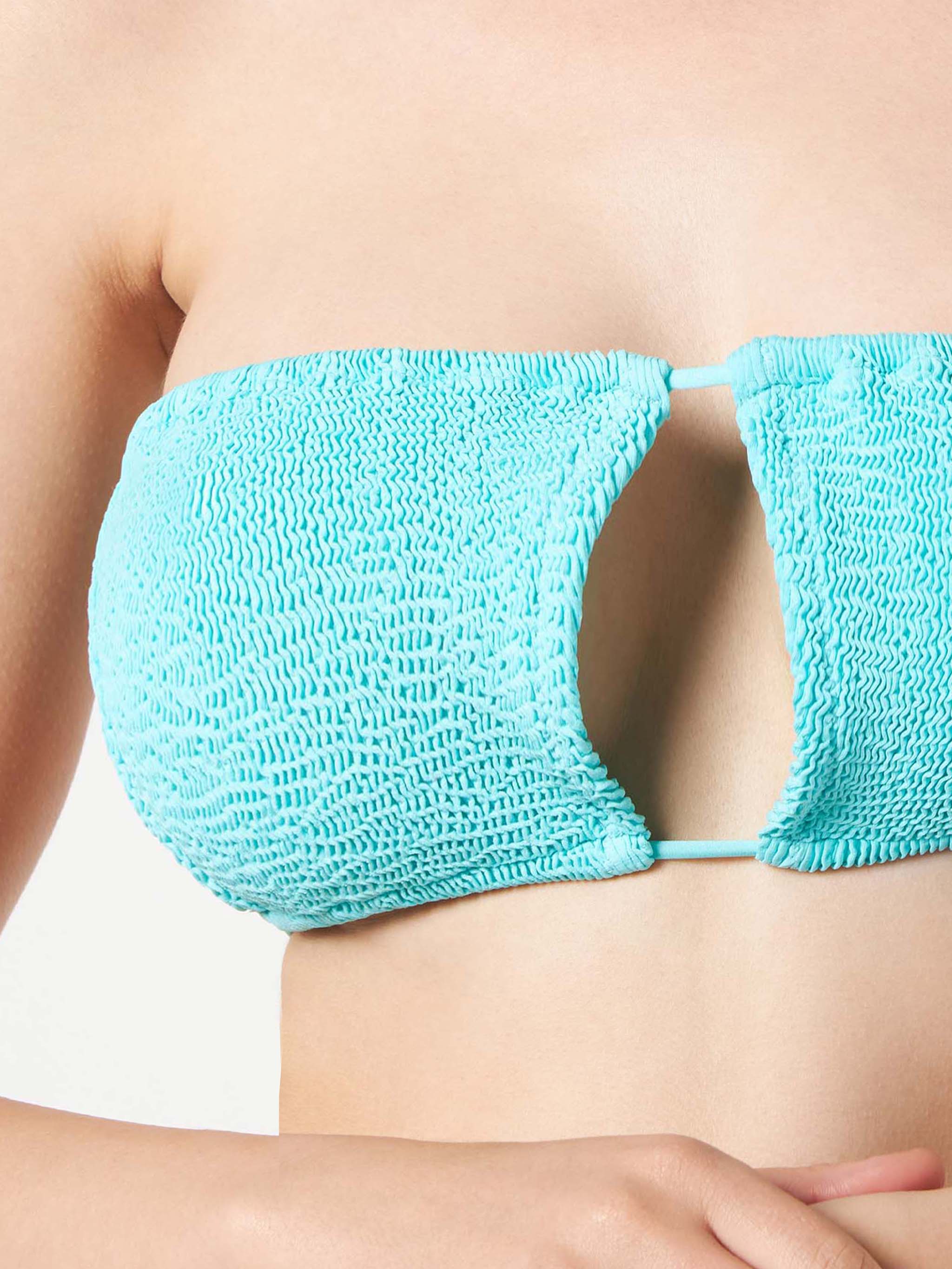 Groene top met kreukelband voor dames