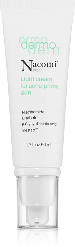 Nacomi Next Level Dermo lichte anti-acne crème die de talgproductie reguleert.