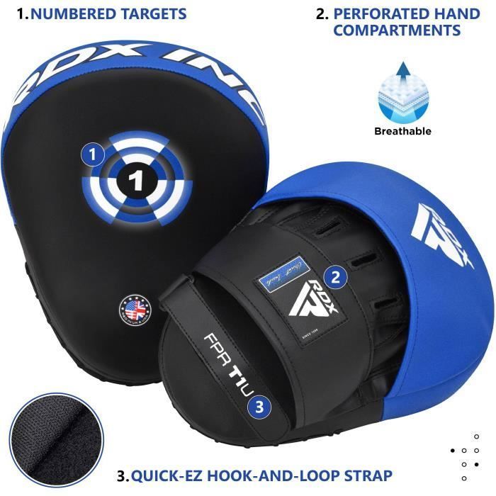 RDX Pattes d'ours Boxe MMA Incurvé Art Martiaux Bouclier Pao Muay Thai Kick Boxing Bouclier Cible D'entraînement Focus Pads, Blue