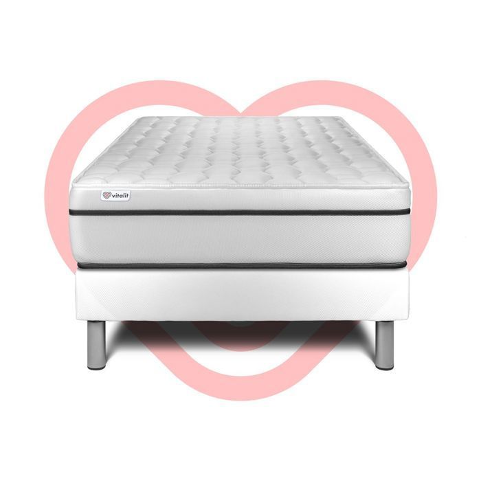 Colchón y base de cama de 90x190 cm - Vital Spa Blanco
