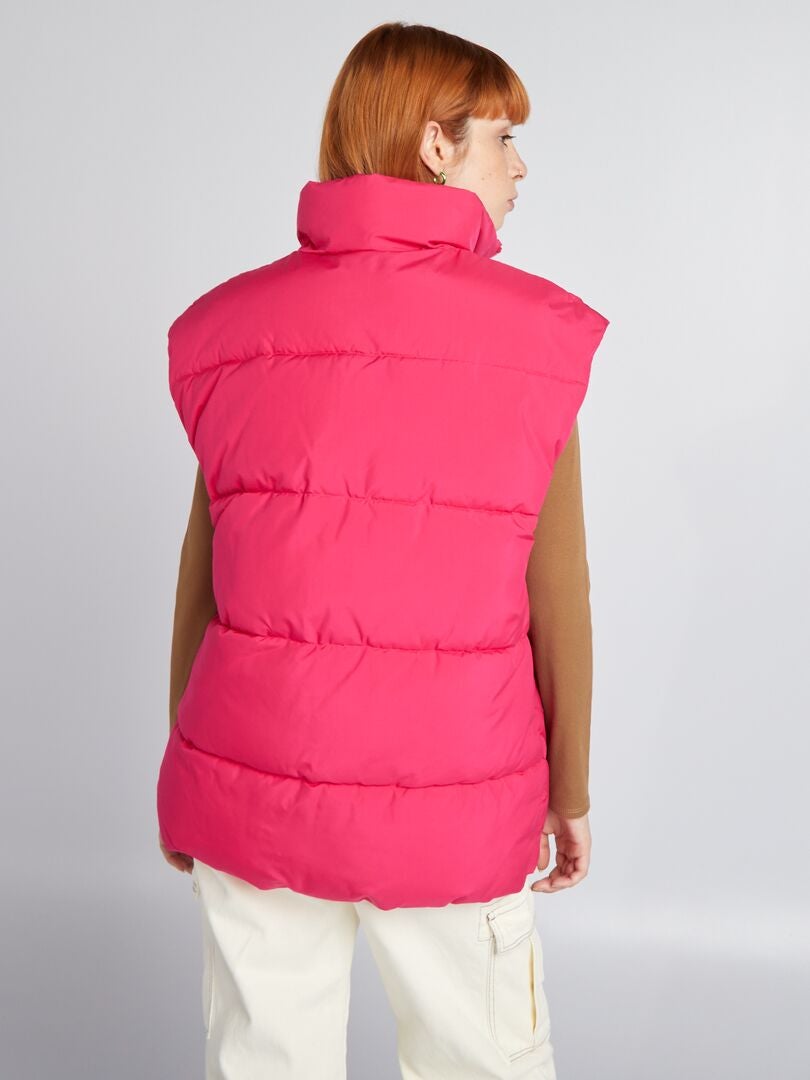 Mouwloze gewatteerde donsjas - ROZE