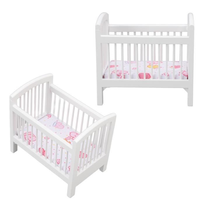 Wooden Doll Cradle - OMABETA - Dollhouse Baby Bed - Safe, cute, bright and lively