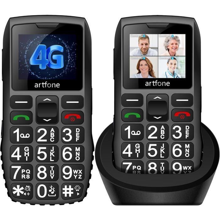 Téléphone portable - Artfone - C1+ - 4G - Bouton SOS - Grandes Touches - USB-C