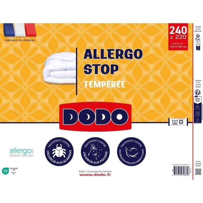 DODO - Edredón de peso medio 300 g/m² - ALLERGO STOP - 240 x 260 cm - Blanco