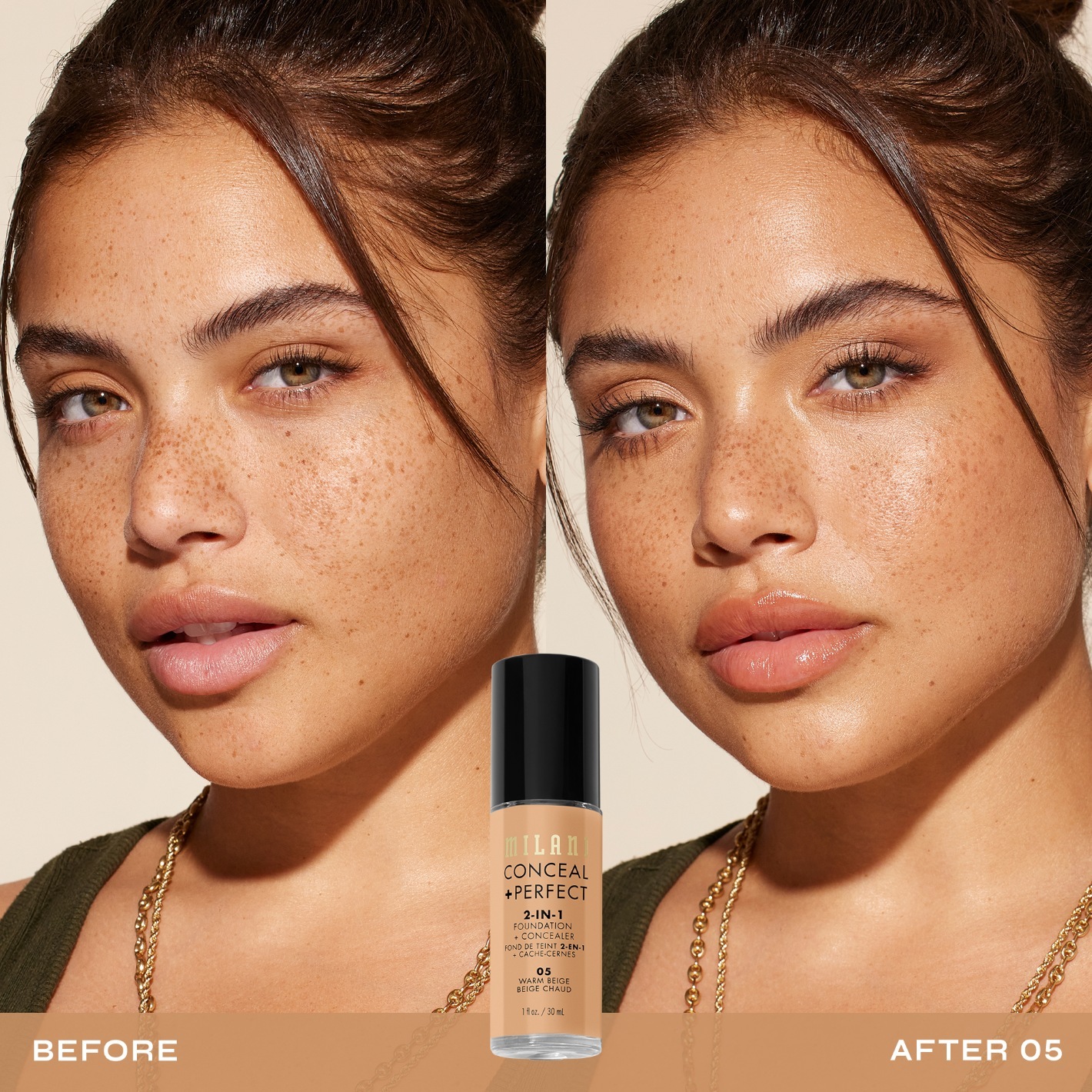 Milani Foundation 2-in-1 korektors + - 30 ml