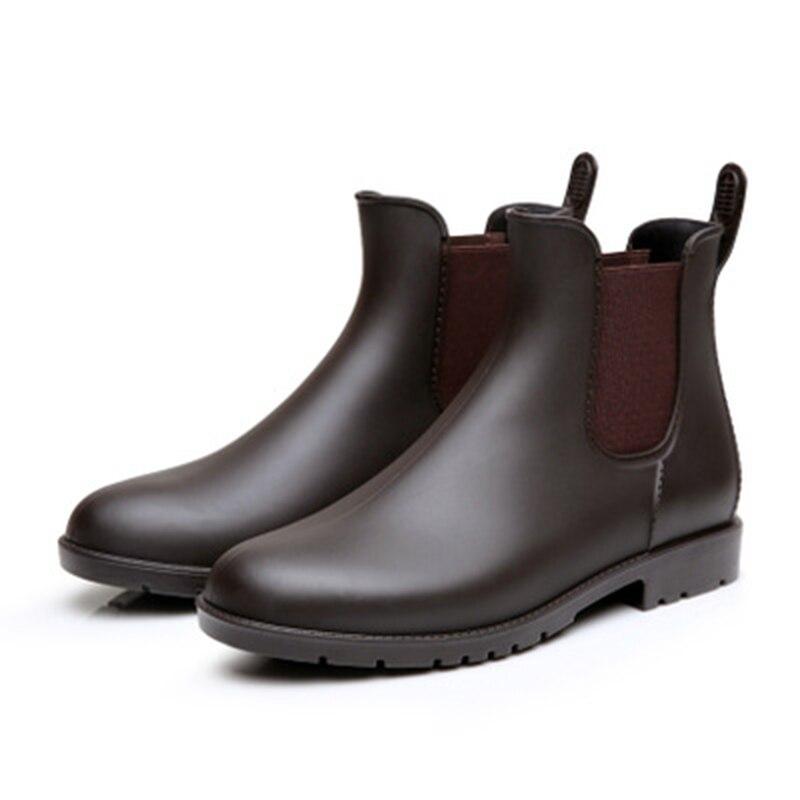 Bottes de pluie en caoutchouc pour hommes, bottines Chelsea noires tendance, bottines décontractées, mocassins imperméables à enfiler, pointures 35 à 43, réf. 178