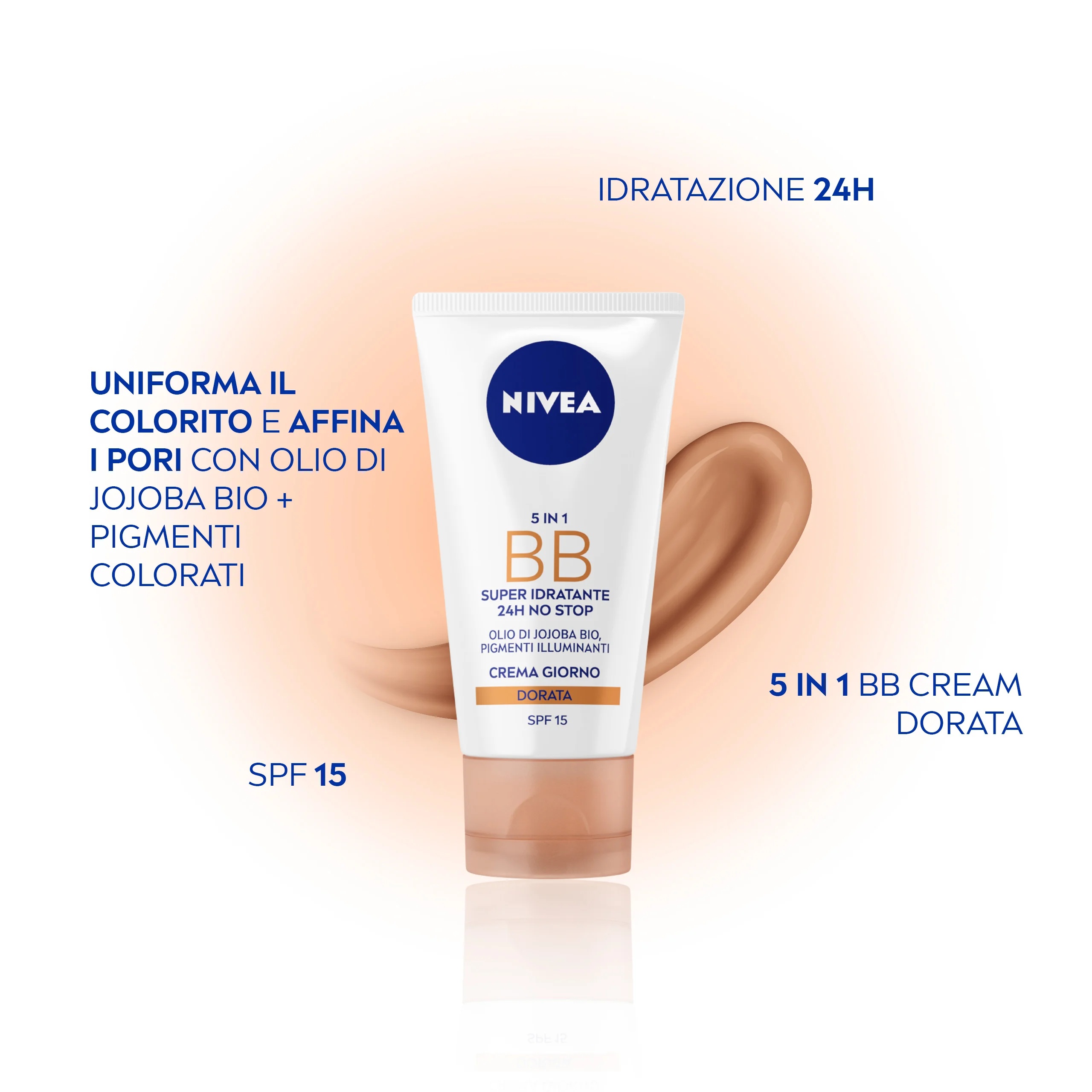 NIVEA Essentials BB Hydraterende en Egaliserende Crème SPF 15 Gouden Verhelderende en Beschermende Crème