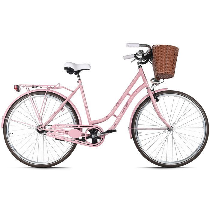 DaCapo Vélo de ville femme 28'' Classic Premium rose 1 Gang TC 53 cm avec panier