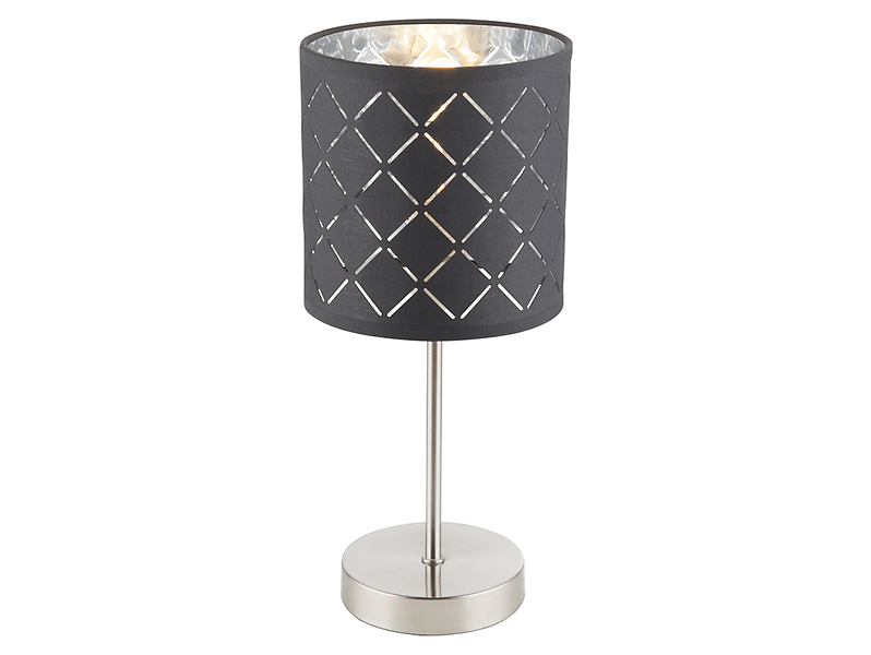 Lampa stołowa Kidal tkaninowa szara