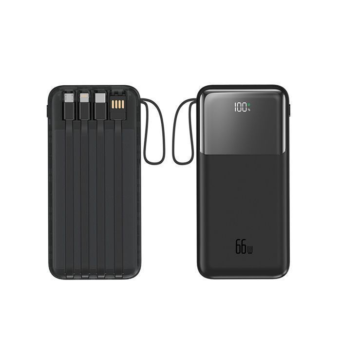 Batteria esterna Weuiortn® da 25000 mAh con ricarica rapida da 66 W e 4 linee dati, adatta a tutti i telefoni cellulari.