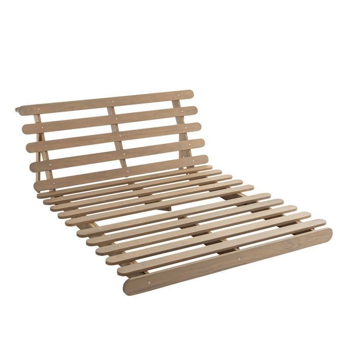 Structure futon 140x200 cm en bois massif taupe - Taupe - Terre de Nuit